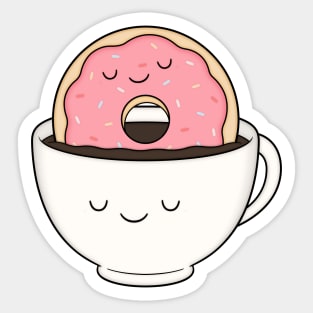 Coffee Loves Donut Sticker